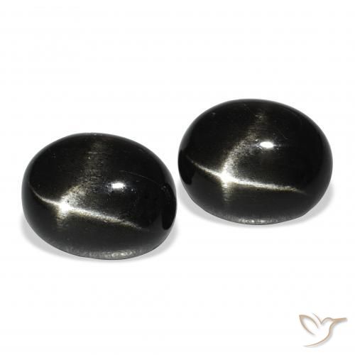 Gemme di Stella Diopside Nero naturale da 8.87 ct, Ovale, Opaco