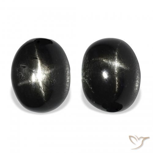 Gemme di Stella Diopside Nero naturale da 9.92 ct, Ovale, Opaco