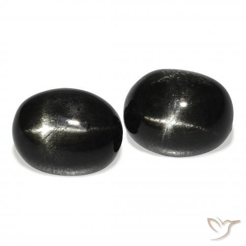 Gemme di Stella Diopside Nero naturale da 9.92 ct, Ovale, Opaco