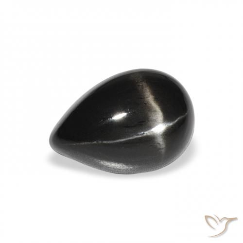 2.37ct Naturale Nero Stella Diopside, Forma a pera, Opaco