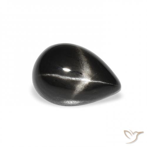 Stella Diopside Nero naturale da 2.37 ct, Forma a pera, Opaco