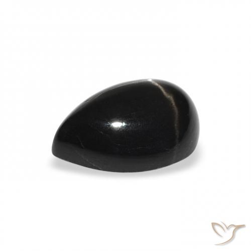 Stella Diopside Nero naturale da 2.37 ct, Forma a pera, Opaco