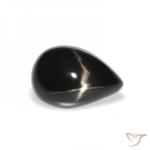 Stella Diopside Nero naturale da 2.63 ct, Forma a pera, Opaco