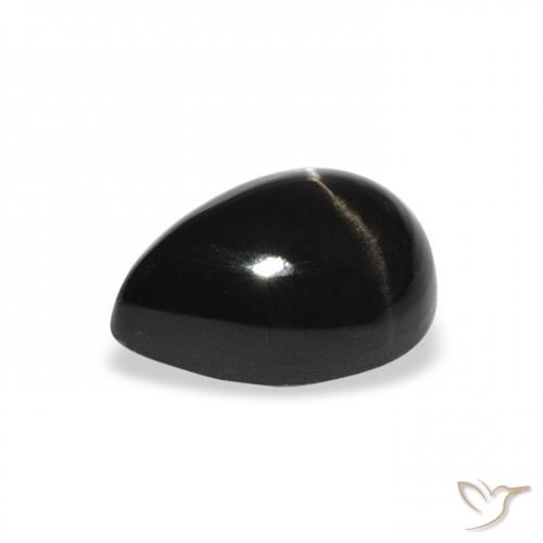 Stella Diopside Nero naturale da 2.63 ct, Forma a pera, Opaco