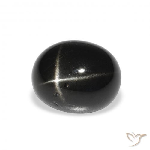 Stella Diopside Nero naturale da 4.75 ct, Ovale, Opaco
