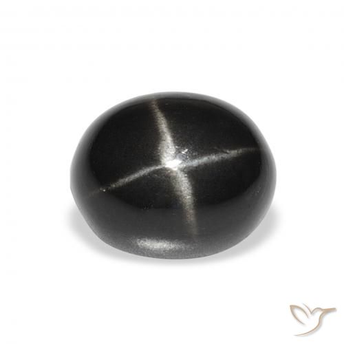 5.51ct Naturale Nero Stella Diopside, Ovale, Opaco