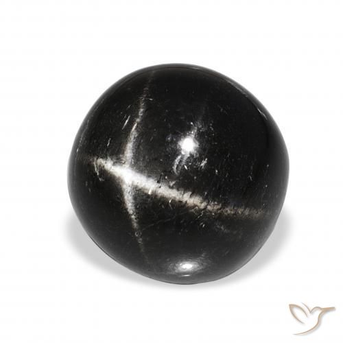Stella Diopside Nero naturale da 11.74 ct, Rotondo, Opaco