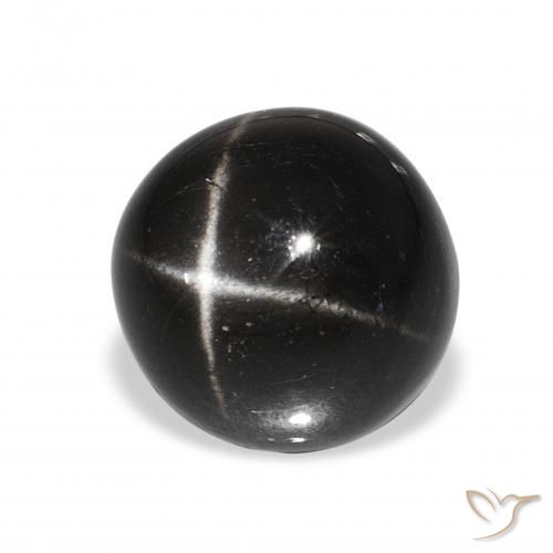 Stella Diopside Nero naturale da 9.28 ct, Rotondo, Opaco