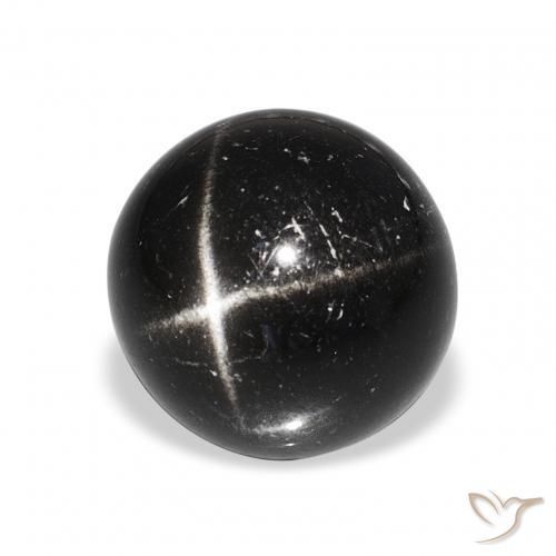 Stella Diopside Nero naturale da 9.76 ct, Rotondo, Opaco