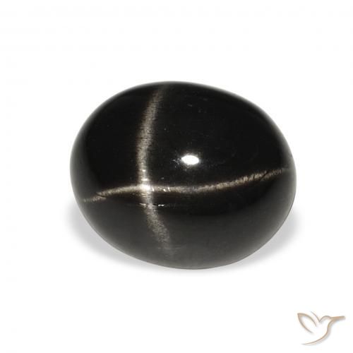 Stella Diopside Nero naturale da 5.80 ct, Ovale, Opaco