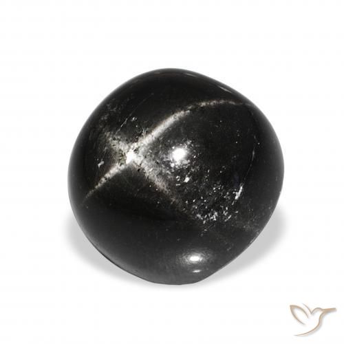 Stella Diopside Nero naturale da 10.11 ct, Rotondo, Opaco