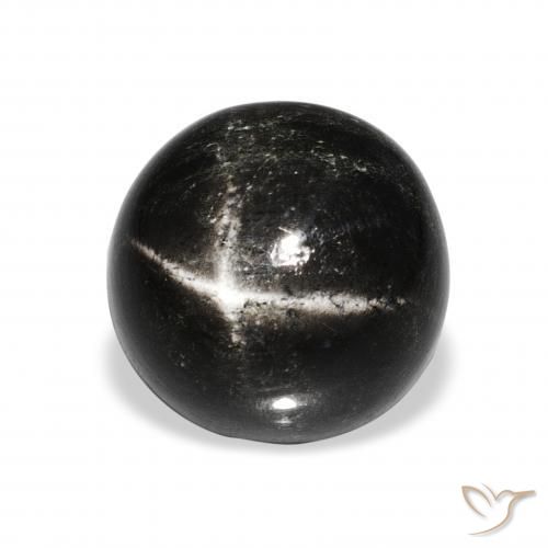 Stella Diopside Nero naturale da 10.95 ct, Rotondo, Opaco