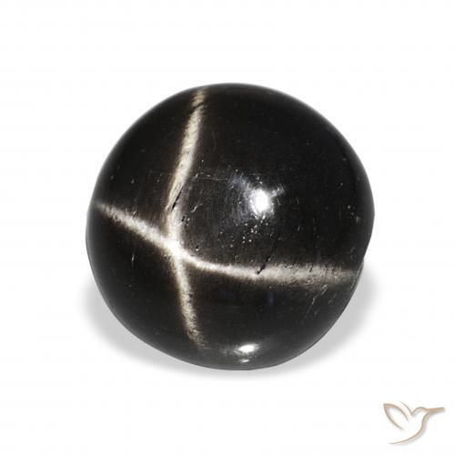 Stella Diopside Nero naturale da 8.06 ct, Rotondo, Opaco