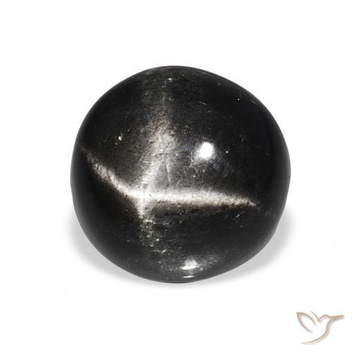 Stella Diopside Nero naturale da 6.96 ct, Rotondo, Opaco