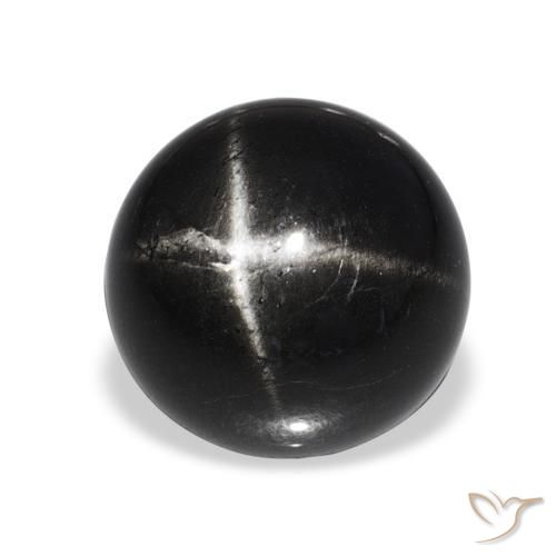 Stella Diopside Nero naturale da 7.90 ct, Rotondo, Opaco