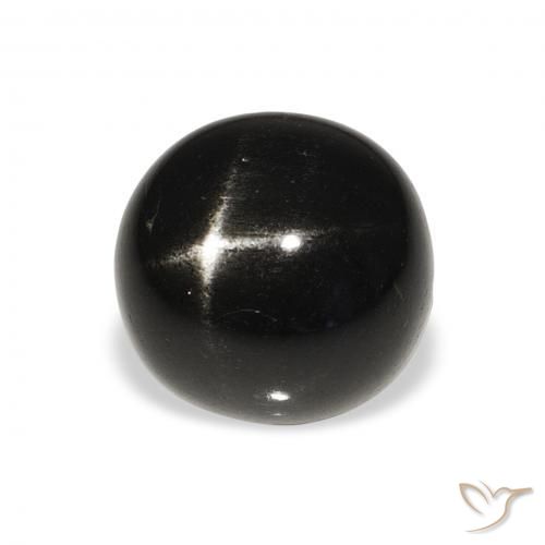 Stella Diopside Nero naturale da 7.54 ct, Rotondo, Opaco