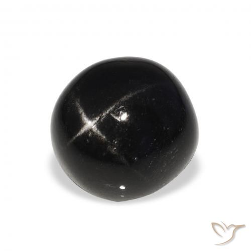 Stella Diopside Nero naturale da 7.35 ct, Rotondo, Opaco
