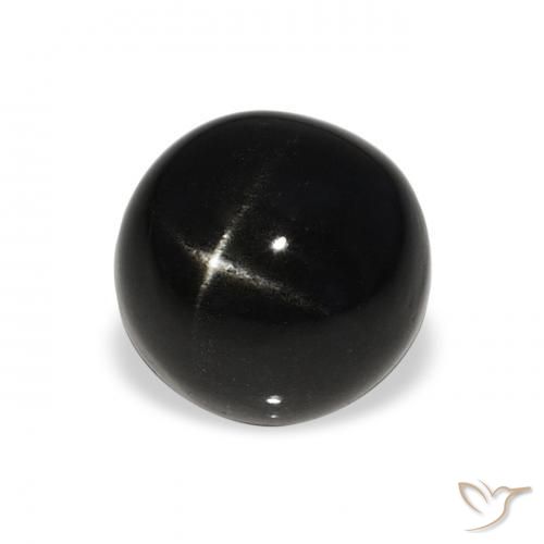 Stella Diopside Nero naturale da 4.27 ct, Rotondo, Opaco