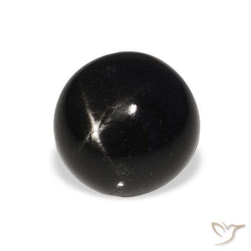 Stella Diopside Nero naturale da 7.08 ct, Rotondo, Opaco