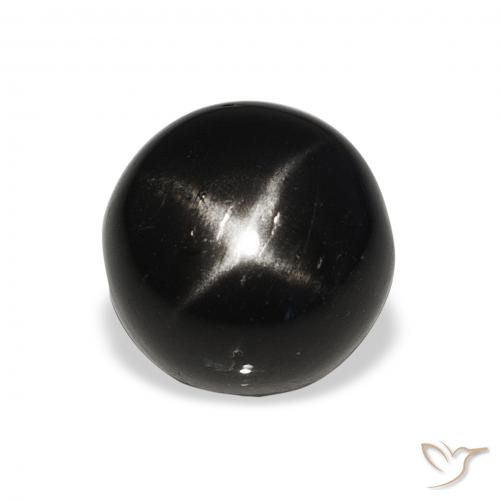 8.09ct Naturale Nero Stella Diopside, Rotondo, Opaco