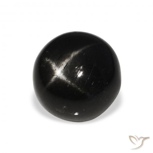 Stella Diopside Nero naturale da 8.09 ct, Rotondo, Opaco