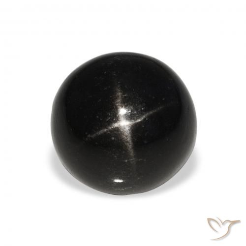 8.59ct Naturale Nero Stella Diopside, Rotondo, Opaco