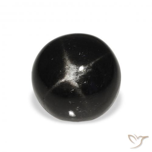 7.23ct Naturale Nero Stella Diopside, Rotondo, Opaco