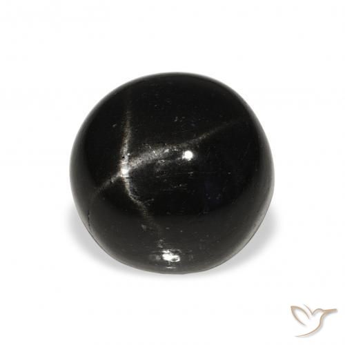 Stella Diopside Nero naturale da 7.23 ct, Rotondo, Opaco