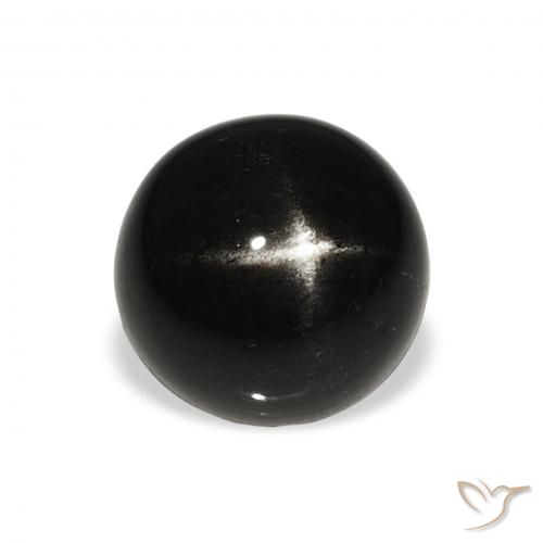 7.07ct Naturale Nero Stella Diopside, Rotondo, Opaco