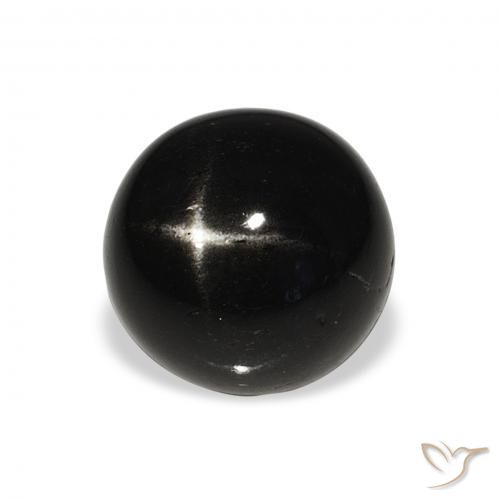 Stella Diopside Nero naturale da 7.07 ct, Rotondo, Opaco
