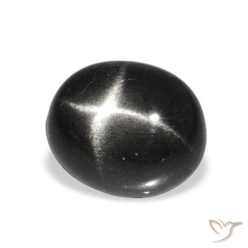 Stella Diopside Nero naturale da 5.49 ct, Ovale, Opaco