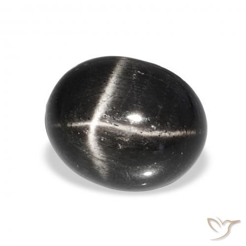 Stella Diopside Nero naturale da 6.01 ct, Ovale, Opaco