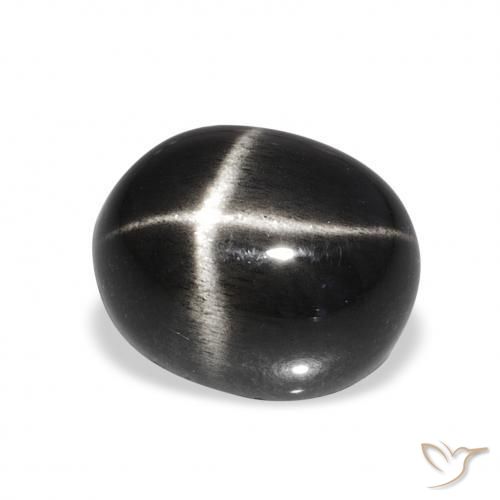 Stella Diopside Nero naturale da 6.78 ct, Ovale, Opaco