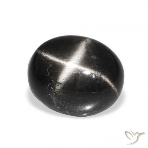 Stella Diopside Nero naturale da 6.35 ct, Ovale, Opaco