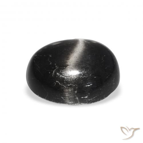 Stella Diopside Nero naturale da 6.35 ct, Ovale, Opaco