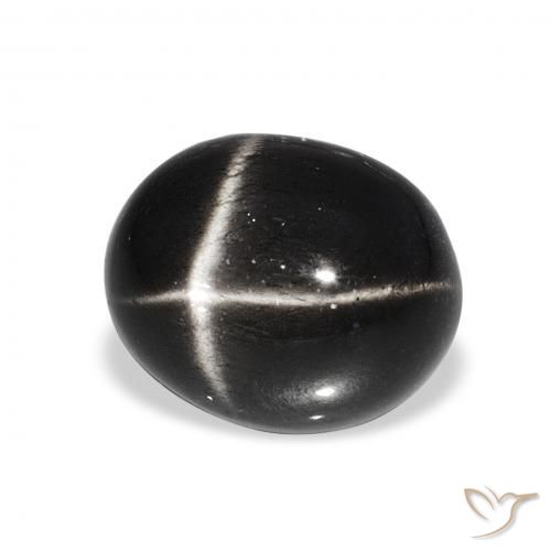 Stella Diopside Nero naturale da 6.92 ct, Ovale, Opaco