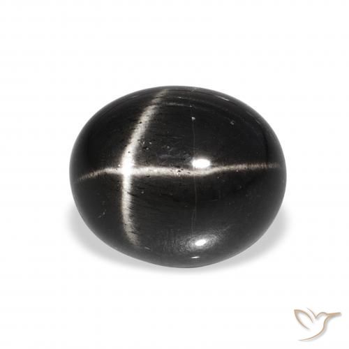 Stella Diopside Nero naturale da 6.98 ct, Ovale, Opaco