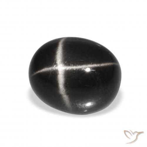 Stella Diopside Nero naturale da 7.59 ct, Ovale, Opaco