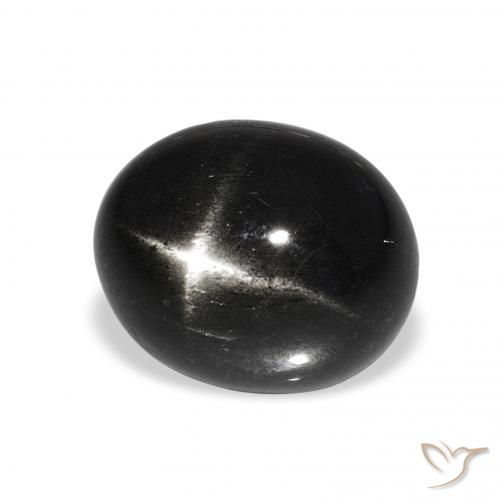 Stella Diopside Nero naturale da 6.48 ct, Ovale, Opaco