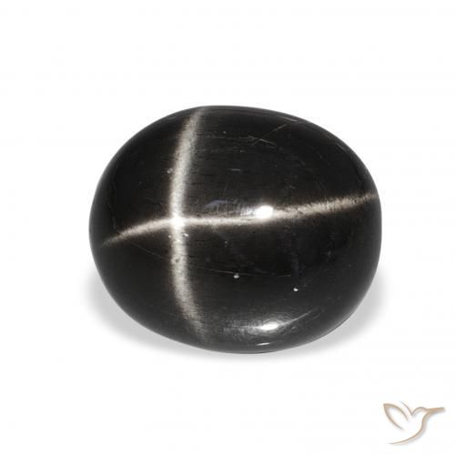 Stella Diopside Nero naturale da 6.11 ct, Ovale, Opaco