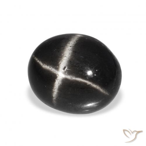 Stella Diopside Nero naturale da 6.66 ct, Ovale, Opaco