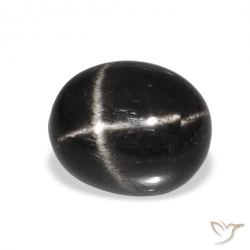 Stella Diopside Nero naturale da 7.29 ct, Ovale, Opaco