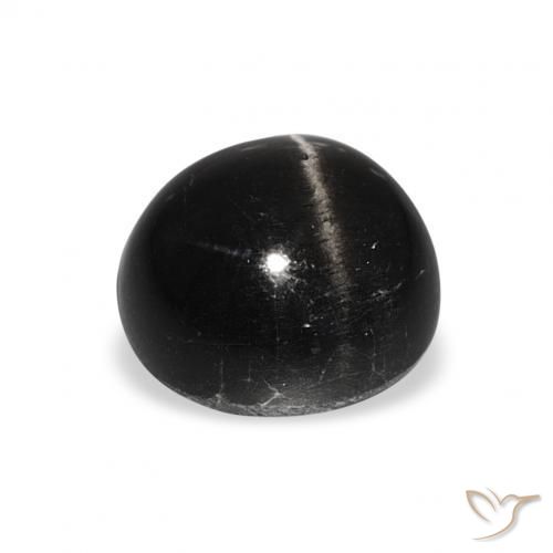 Stella Diopside Nero naturale da 4.65 ct, Rotondo, Opaco