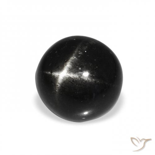 Stella Diopside Nero naturale da 4.53 ct, Rotondo, Opaco