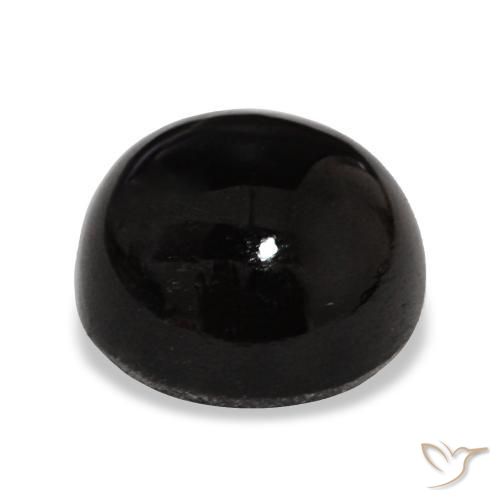 Diopside stellato naturale nero da 4,65 ct, taglio rotondo, opaco
