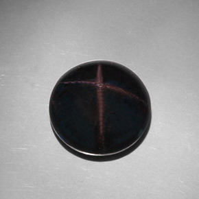 Granato stellato naturale nero da 39,08 ct, taglio rotondo, opaco