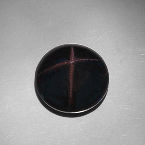 Granato stellato naturale nero da 39,08 ct, taglio rotondo, opaco