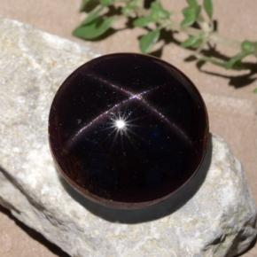 Granato stellato naturale rosso da 26,52 ct, taglio rotondo, opaco