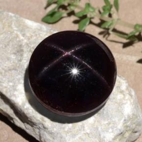 Granato stellato naturale rosso da 26,52 ct, taglio rotondo, opaco