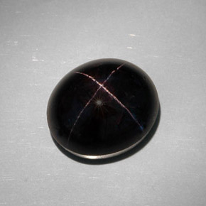 Granato stellato naturale nero da 35,68 ct, taglio ovale, opaco